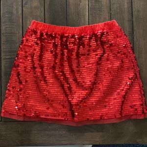 J. Crew Crewcuts Red Sequin Girls Skirt